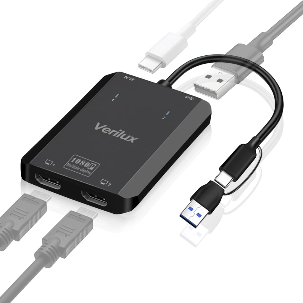 ZORBES 2 in 1 USB to HDMI Adapter Dual HDMI Adapter 1920x1080P@60Hz HD Pixel Converter USB 3.0 HD Video Connection Adapter Universal HDMI Adapte for Laptops, Monitor, Phone, Tablet ZORBES 2 in 1 USB to HDMI Adapter Dual HDMI Adapter 1920x1080P@60Hz HD Pixel Converter USB 3.0 HD Video Connection Adapter Universal HDMI Adapte for Laptops, Monitor, Phone, Tablet